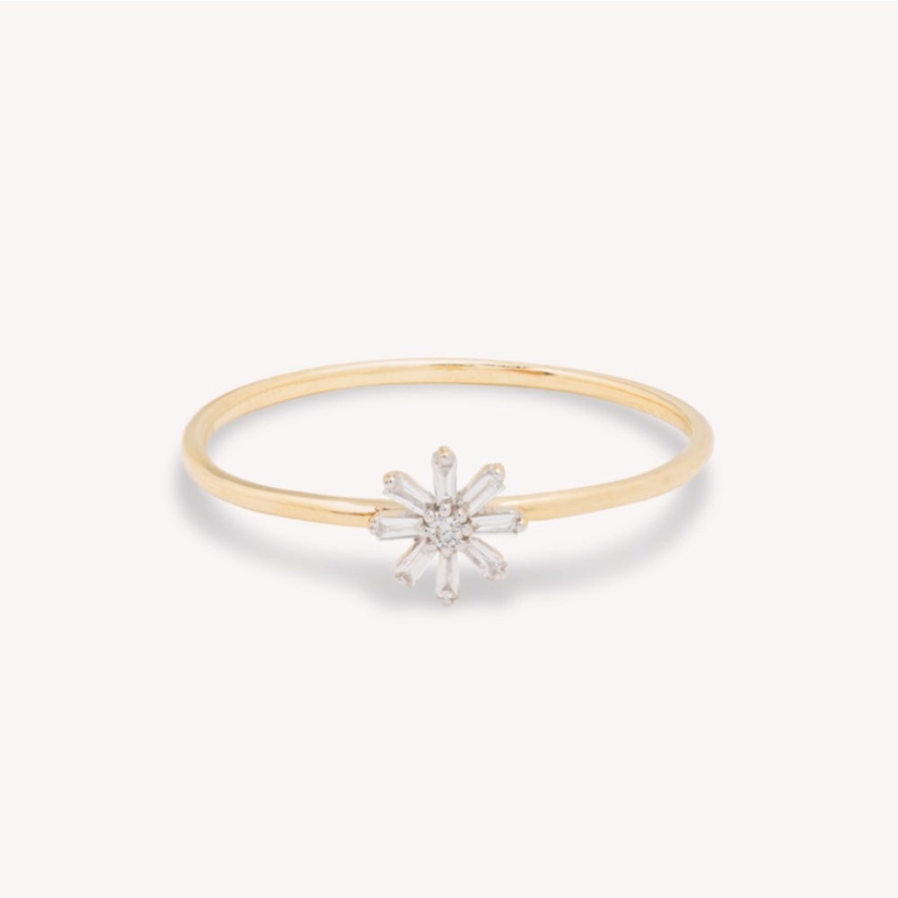 10k Solid Gold Diamond Baguette Ring